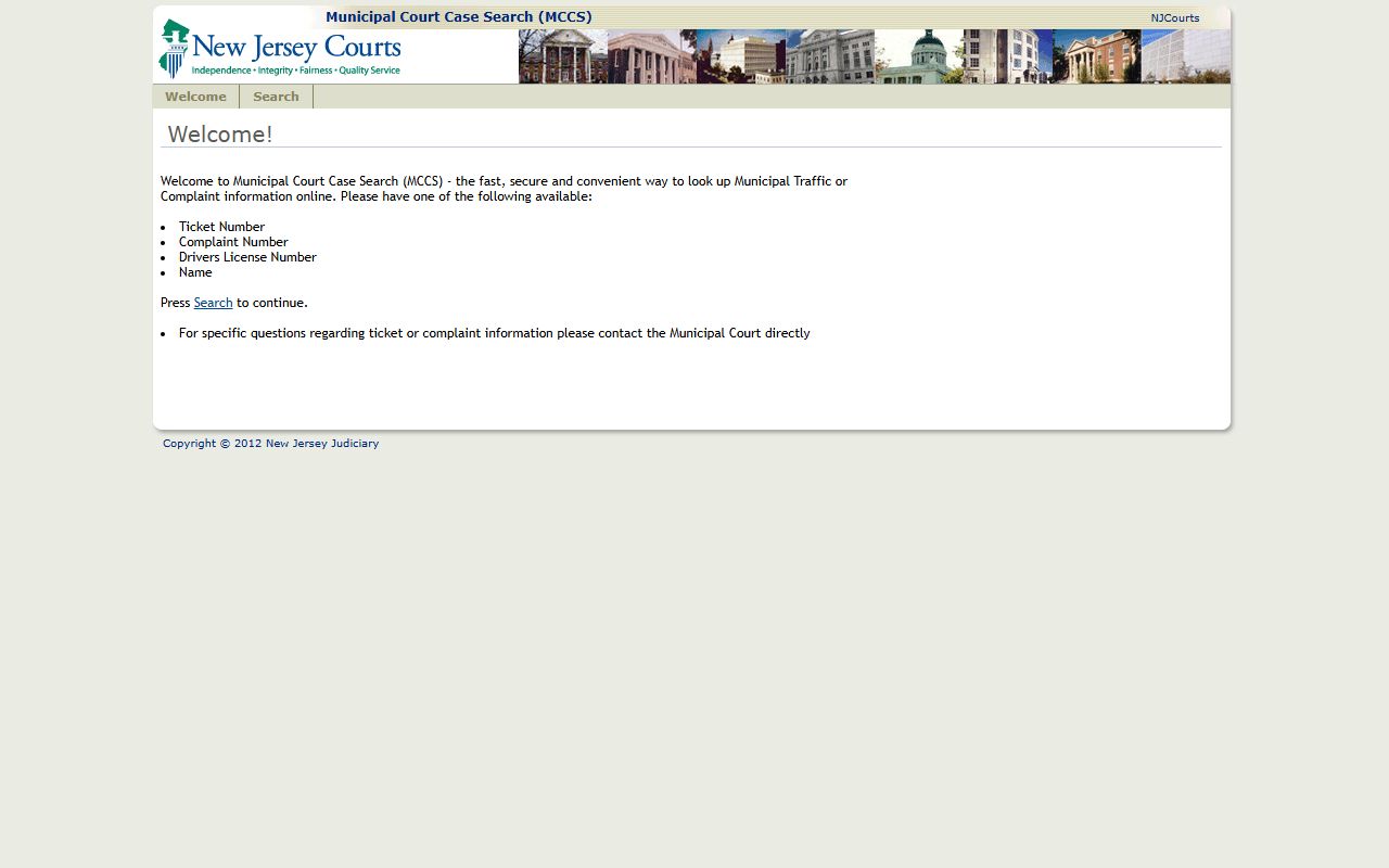 Monmouth County court records civil and criminal case search portal
