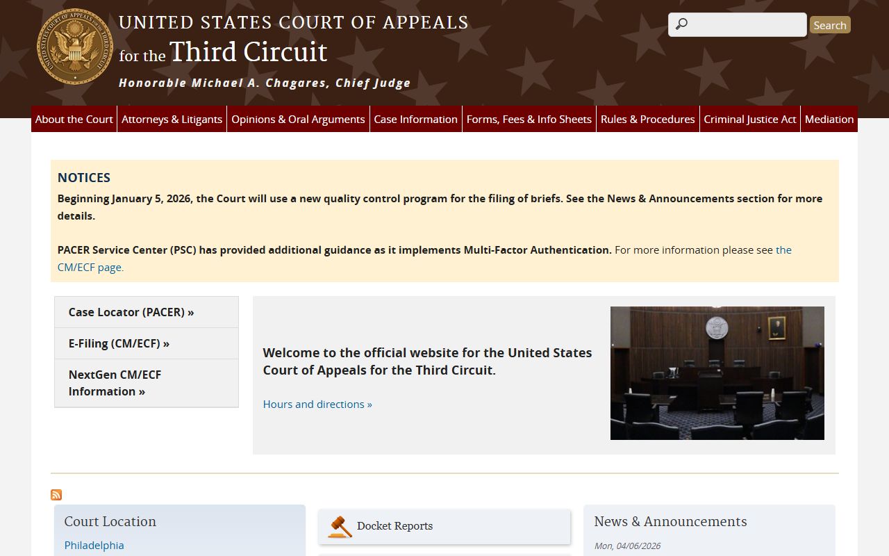 Monmouth County federal court records U.S. Court of Appeals for the Third Circuit