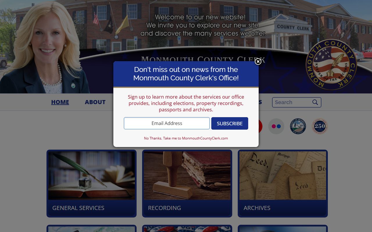 Monmouth County Clerk site for recorded documents and public records